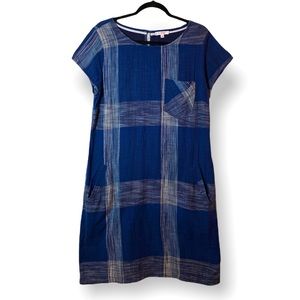 DOWNEAST Women’s 100% Cotton Short Sleeve Boatneck Tunic Casual Dress Size Large